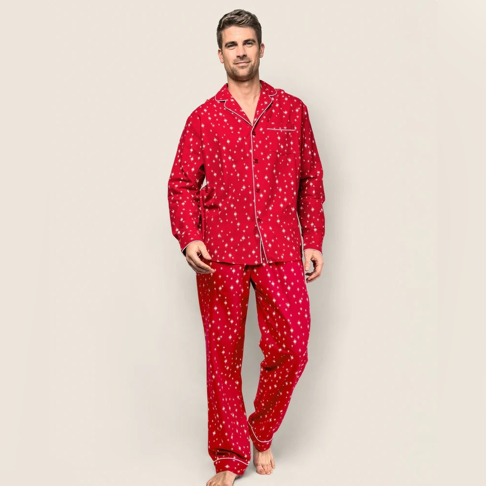 Petite Plume Men's Flannel Pajama Set in Starry Night PJ Set Large